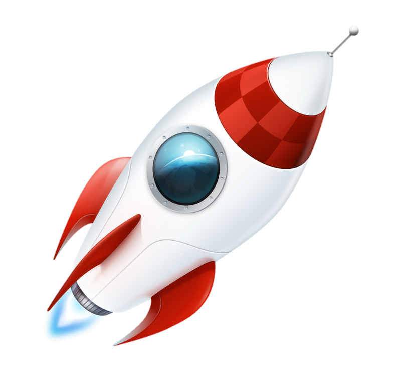 A rocket in space